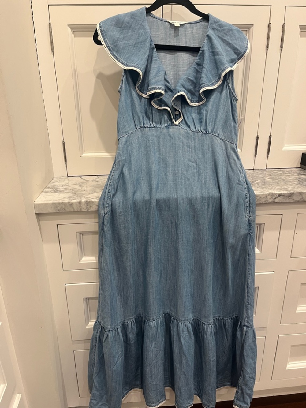 Buy Monsoon Blue Dottie
Sleeveless Ruffle Midi Dress from.. - Picture 4 of 5